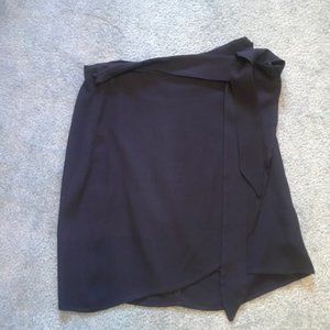 Reformation Navy Wrap Skirt